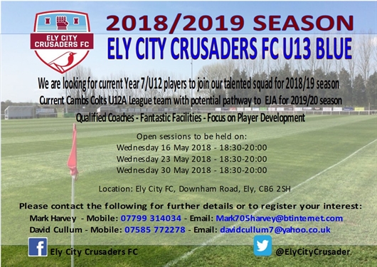Under 13s open trials